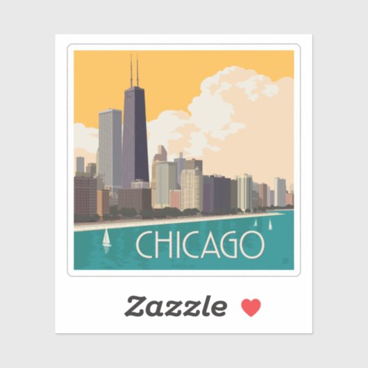Sticker Chicago | Skyline moderne (Feuille)
