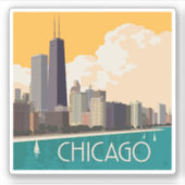 Sticker Chicago | Skyline moderne (Devant)