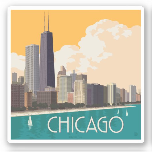 Sticker Chicago | Skyline moderne (Devant)