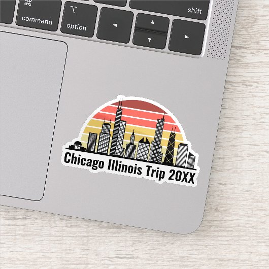 Sticker Chicago Sunset Customized Trip Souvenir Laptop (Détail)
