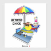 Sticker Chick à la retraite, design populaire, (Feuille)
