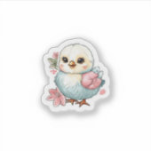 Sticker Chick avec fleurs (Devant)