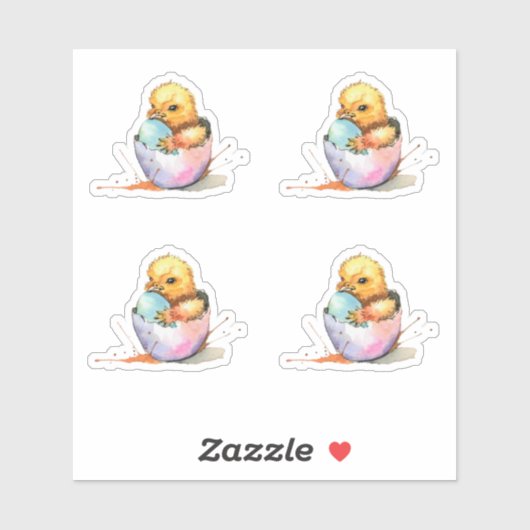 Sticker Chick de Pâques (Feuille)