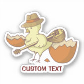 Sticker Chick de Pâques avec Bouzouki (Devant)