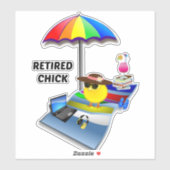 Sticker Chick retraité, mignon et sassant (Feuille)