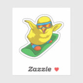 Sticker Chick Snowboard Snowboard (Feuille)