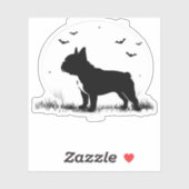 Sticker Chien à Chien à Chien - Halloween Lune Silhouette  (Feuille)