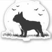 Sticker Chien à Chien à Chien - Halloween Lune Silhouette  (Devant)