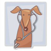 Sticker Chien à écouter de la musique drôle casque Pup (Devant)