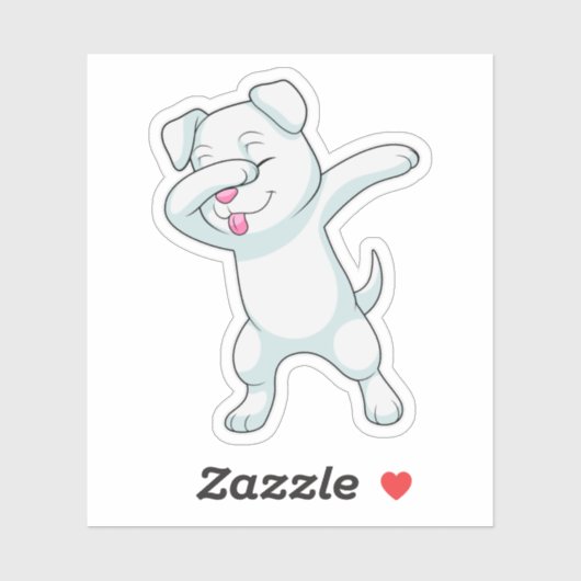 Sticker Chien à Hip hop Dance Dab (Feuille)