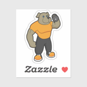 Sticker Chien à la condition physique avec Dumbbell