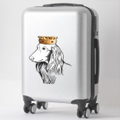 Sticker Chien à poils longs portant la couronne (Sur valise)