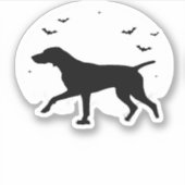 Sticker Chien à pointer germanique � Halloween Moon Si (Devant)