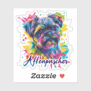 Sticker Chien “Affenpinscher” Coloré Art Pop Animaux de Co