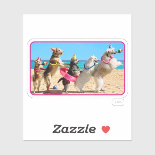 Sticker Chien Anniversaire Conga Line (Feuille)