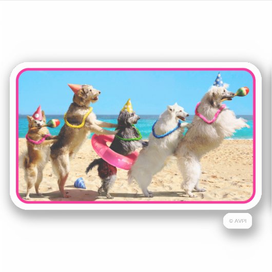 Sticker Chien Anniversaire Conga Line (Devant)