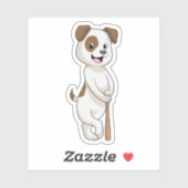 Sticker Chien au baseball avec batte de baseball (Feuille)