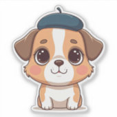 Sticker Chien au beret (Devant)