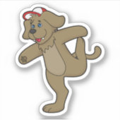 Sticker Chien au Yoga Fitness (Devant)