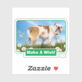 Sticker Chien avec Dandelion (Feuille)