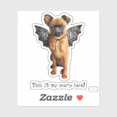 Sticker Chien avec des ailes de chaume (Feuille)