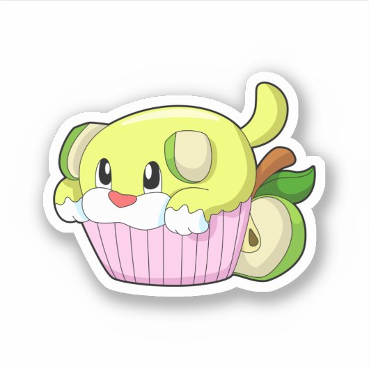 Sticker Chien avec gâteau (Devant)