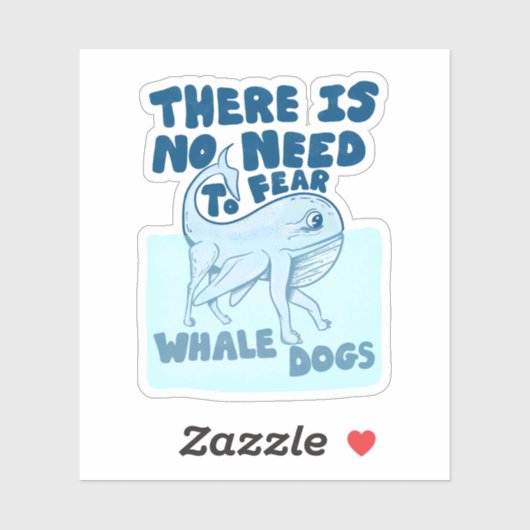 Sticker Chien baleine créature drôle (Feuille)