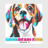 Sticker Chien Beagle de l'état d'esprit (Feuille)