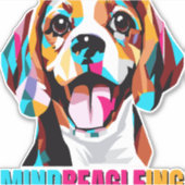 Sticker Chien Beagle de l'état d'esprit (Devant)