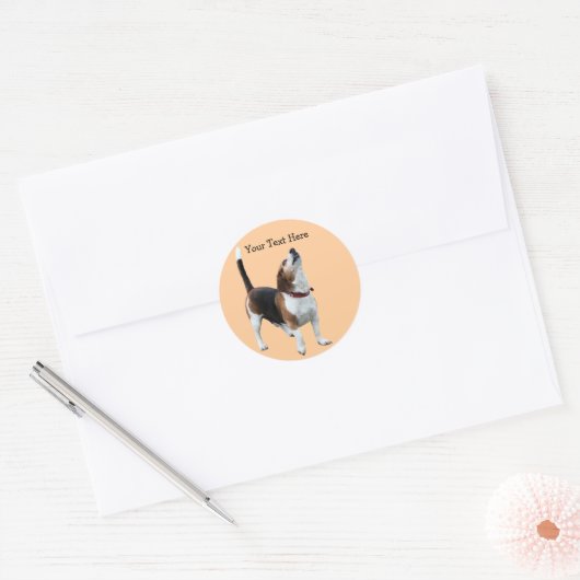 Sticker chien beagle Howt mignon (Enveloppe)