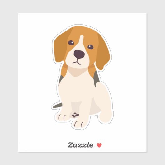 Sticker Chien Beagle mignon (Feuille)