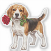 Sticker Chien Beagle Mignon (Devant)