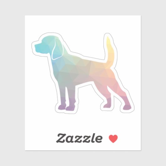 Sticker Chien beagle race Geo Silhouette Pastel (Feuille)