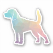 Sticker Chien beagle race Geo Silhouette Pastel (Devant)