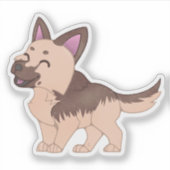 Sticker Chien berger allemand de Kawaii (Devant)