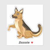 Sticker Chien berger allemand Shake Main (Feuille)