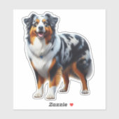 Sticker Chien berger australien (Feuille)