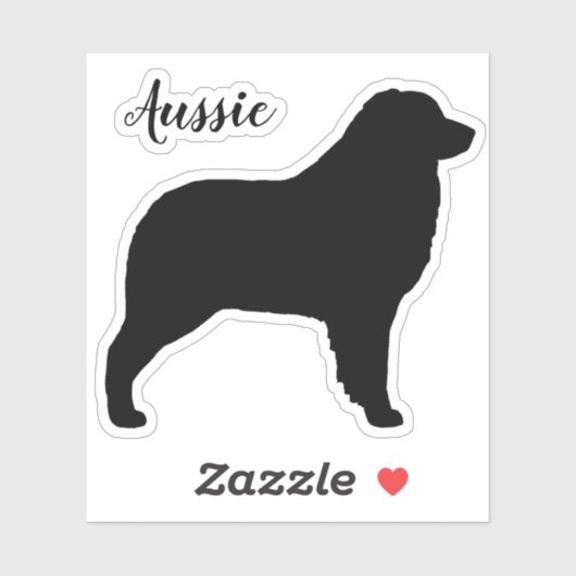 Sticker Chien berger australien Aussie Silhouette Vinyl (Feuille)