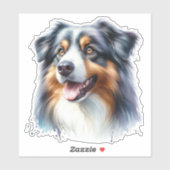 Sticker Chien berger australien de trois couleurs (Feuille)