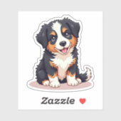 Sticker Chien berger australien mignon – Style Chibi (Feuille)