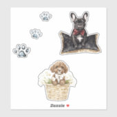 Sticker Chien Brown Black Frenchie (Feuille)