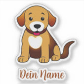 Sticker Chien brun assis - (Devant)