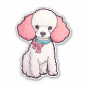 Sticker Chien Caniche Super Mignon   (Devant)