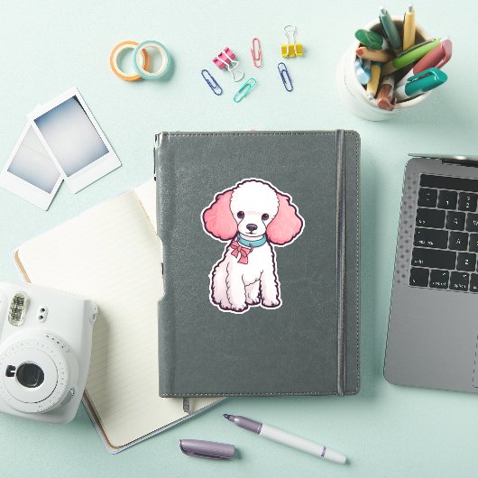 Sticker Chien Caniche Super Mignon   (Couverture iPad)
