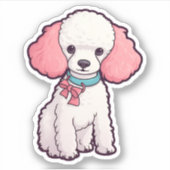 Sticker Chien Caniche Super Mignon (Devant)