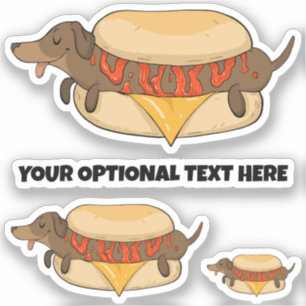 Sticker Chien chaud de texte personnalisé