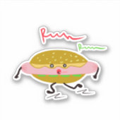 Sticker Chien chaud drôle en cours d'exécution avec texte  (Devant)