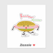 Sticker Chien chaud drôle en cours d'exécution avec texte  (Feuille)