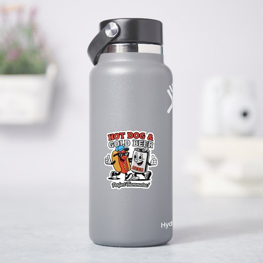 Sticker Chien chaud et bière froide (HydroFlask)