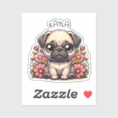 Sticker Chien Chien Chien Chien Chien Chien Carlin Personn (Feuille)